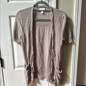 Loft Tan Short Sleeve Cardigan